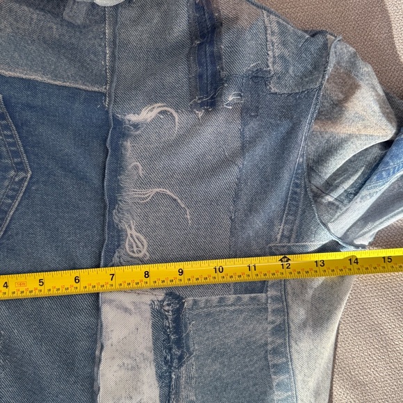 Zara Denim Print Long Sleeve Dress Size S - Picture 12 of 16